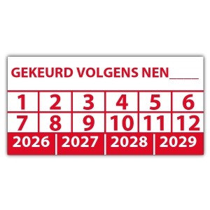 Keuringssticker gekeurd volgens NEN-norm (eigen invoer) - Keuringsstickers IMO-kleurcodering