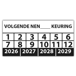 Keuringssticker volgende NEN-norm keuring (eigen invoer) - Keuringsstickers NEN-normen