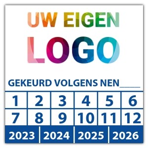 Keuringssticker gekeurd volgens NEN-norm (eigen invoer) - Keuringsstickers IMO-kleurcodering logo