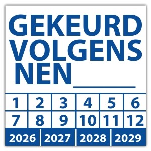 Keuringssticker gekeurd volgens NEN-norm (eigen invoer) - Keuringsstickers vierkant