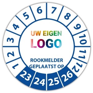 Keuringssticker "rookmelder geplaatst op" logo