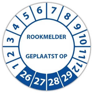 Keuringssticker rookmelder geplaatst op - Keuringsstickers op rol