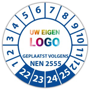 Keuringssticker geplaatst volgens NEN 2555 - Rookmelder stickers logo