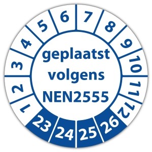 Keuringssticker geplaatst volgens NEN 2555 - Rookmelder stickers