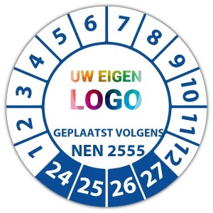 Keuringssticker geplaatst volgens NEN 2555 - NEN1004 keuringsstickers - Rolsteigers logo