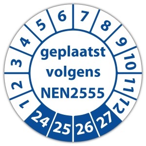 Keuringssticker geplaatst volgens NEN 2555 - Rookmelder stickers