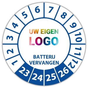 Keuringssticker batterij vervangen op - Rookmelder stickers logo
