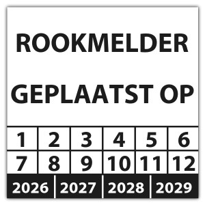 Keuringssticker Rookmelder geplaatst op - Keuringsstickers op rol