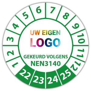 Keuringssticker gekeurd volgens NEN 3140 - Keuringsstickers NEN-normen logo