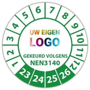 Keuringssticker gekeurd volgens NEN 3140 - Keuringsstickers op vel logo