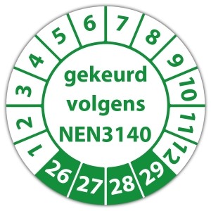 Keuringssticker gekeurd volgens NEN 3140 - Keuringsstickers op rol