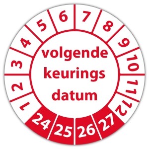 Keuringssticker "volgende keuringsdatum"