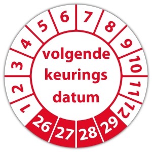 Keuringssticker volgende keuringsdatum - Keuringsstickers met uw logo