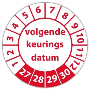 Keuringssticker volgende keuringsdatum - Keuringsstickers op vel