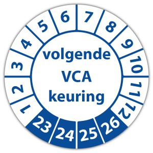 Keuringssticker volgende VCA keuring - Keuringsstickers op rol
