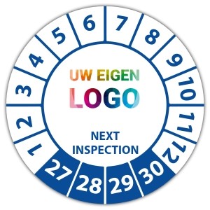 Keuringssticker next inspection - Keuringsstickers op vel logo