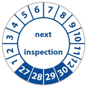 Keuringssticker next inspection - Keuringsstickers op vel