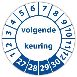 Keuringssticker volgende keuring - Keuringsstickers op vel