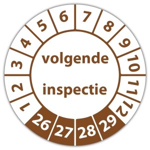 Keuringssticker "volgende inspectie"