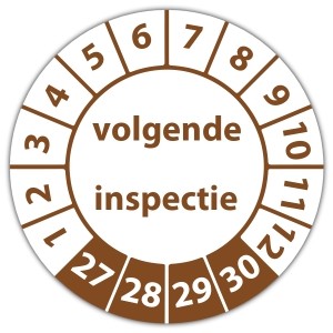 Keuringssticker volgende inspectie - Keuringsstickers op vel
