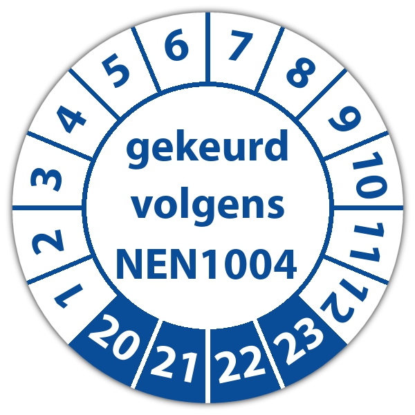 Keuringssticker gekeurd volgens NEN 1004 op rol Keuringssticker gekeurd volgens NEN 1004 op rol