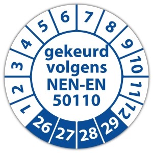 Keuringssticker gekeurd volgens NEN-EN 50110 - 