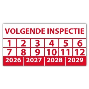 Keuringssticker volgende inspectie - 