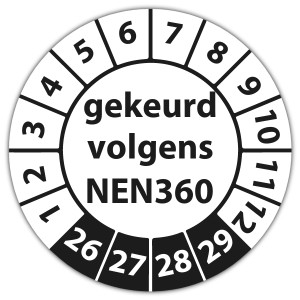 Keuringssticker gekeurd volgens NEN 360 - 