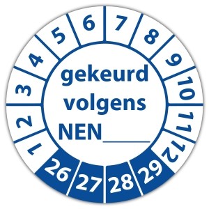 Keuringssticker gekeurd volgens NEN-norm (eigen invoer) -
