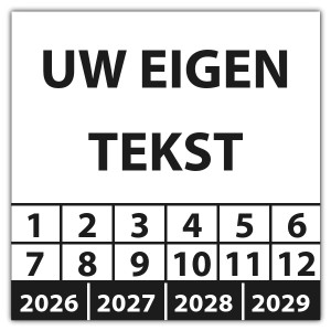 Keuringssticker met uw tekst - 