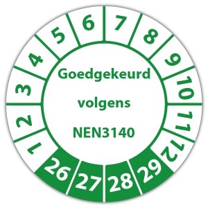 Keuringssticker Goedgekeurd volgens NEN 3140 -