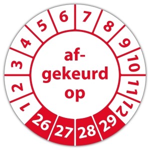Keuringssticker afgekeurd op - 