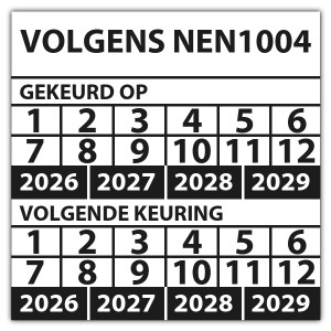 Keuringssticker dubbel volgens NEN 1004 - 
