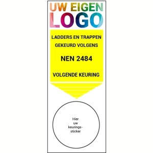 Ladder etiket basissticker Keuring NEN 2484 met logo - 